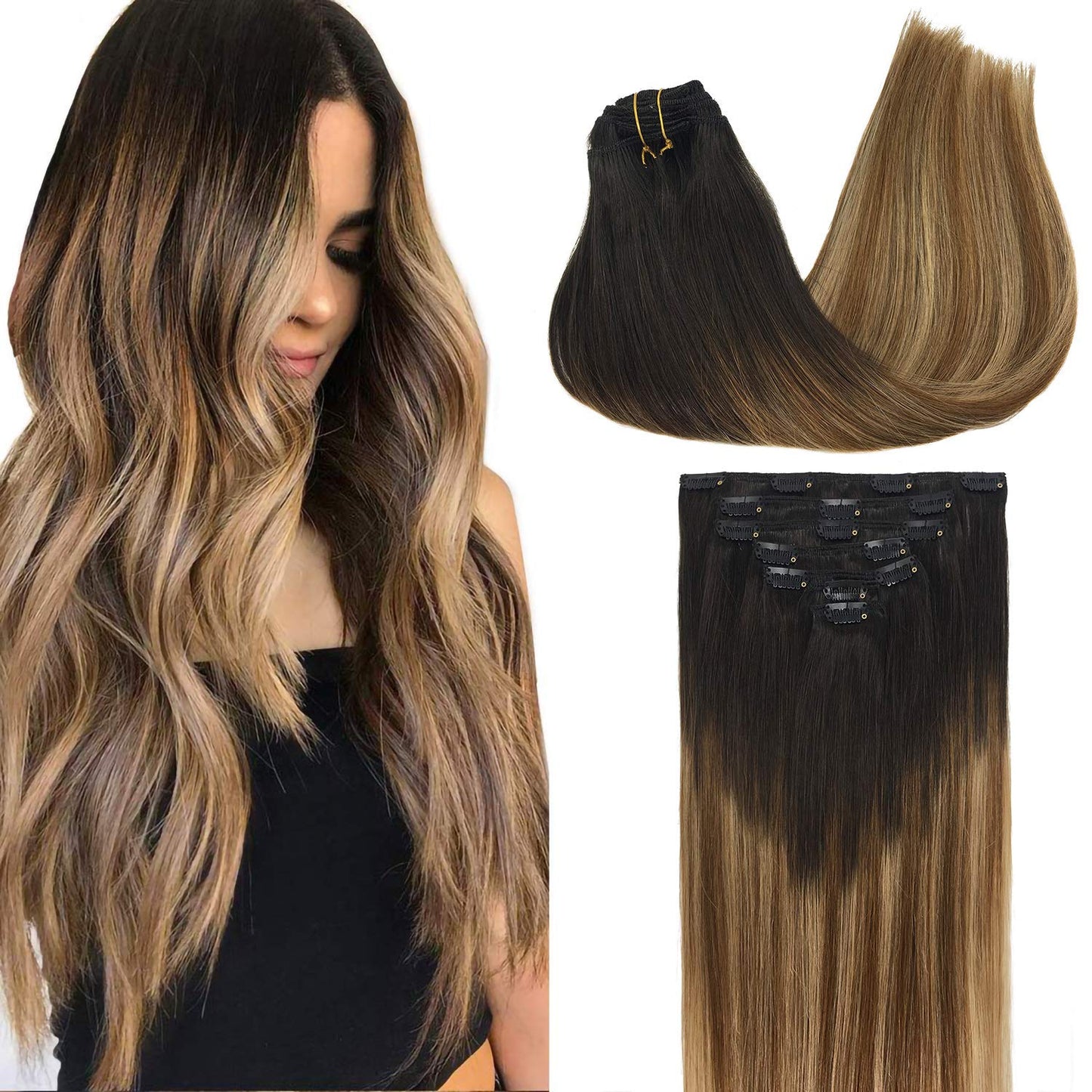 PU Clip-In Hair Extensions #(T2-6)P(T2-18)
