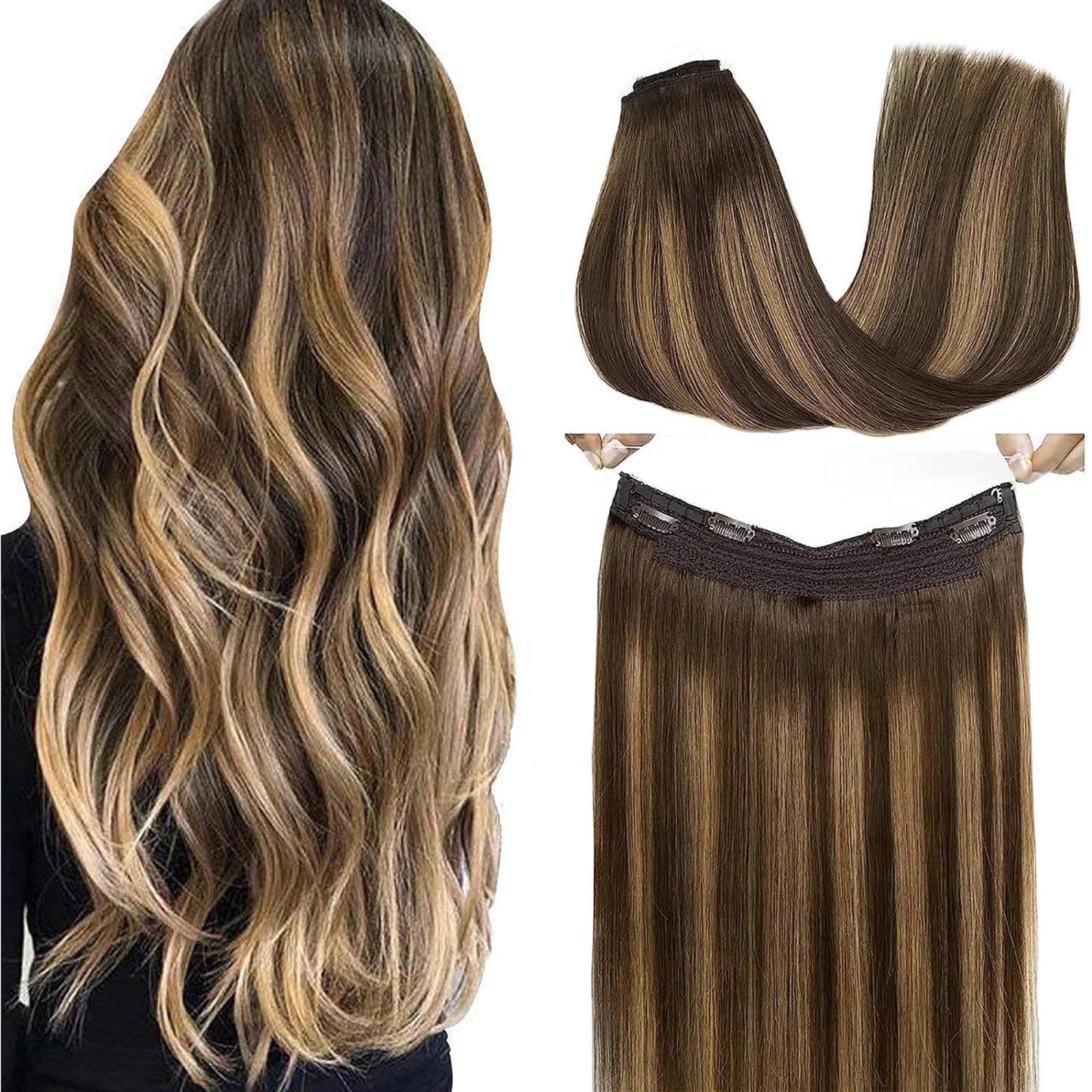 Halo Hair Extensions #T4-27P4