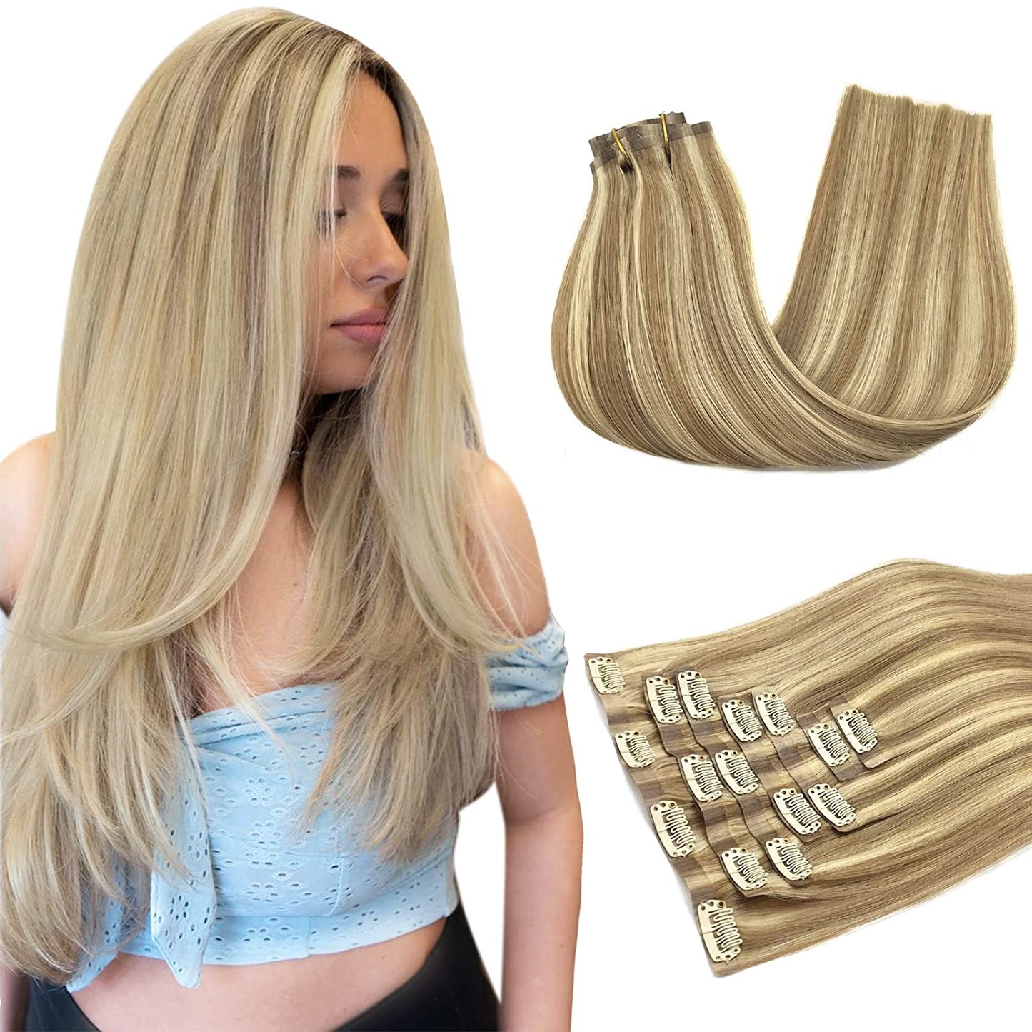 PU Clip-In Hair Extensions #P16-22A