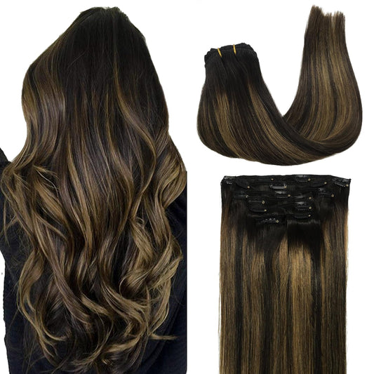 Classic Clip-In Hair Extensions #1B-6-1B