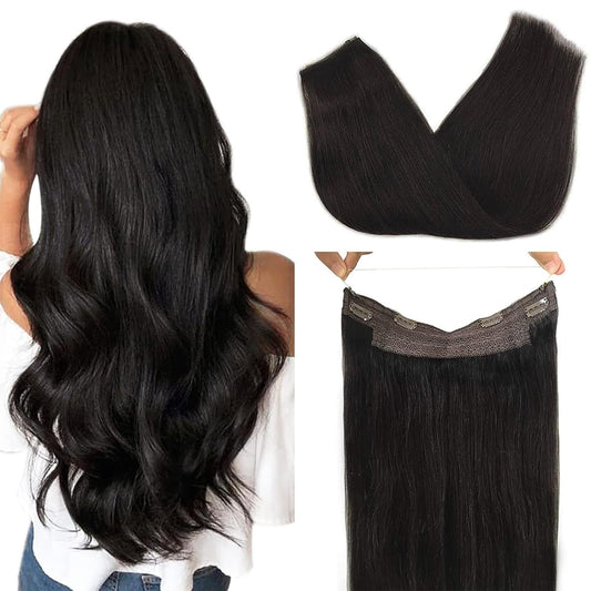 Halo Hair Extensions #1B natural black
