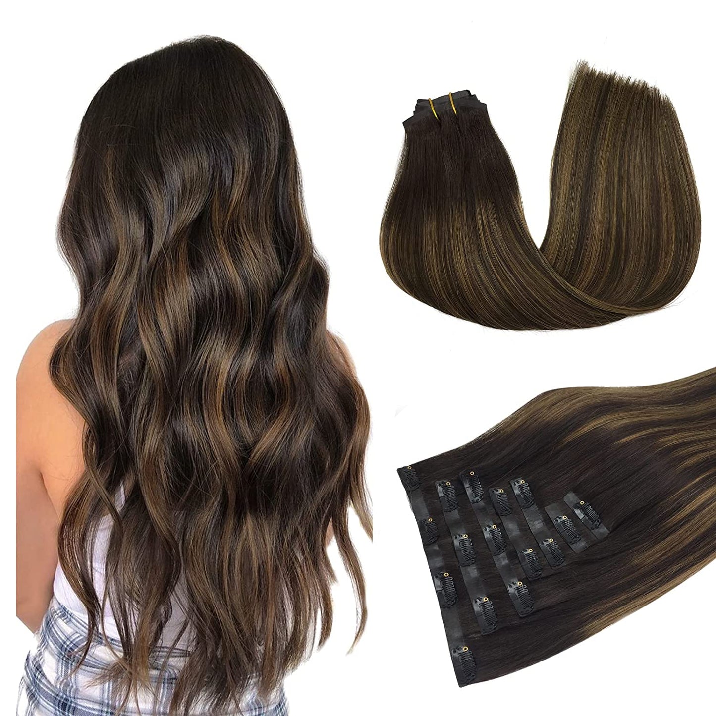 PU Clip-In Hair Extensions #(T2-6)P2