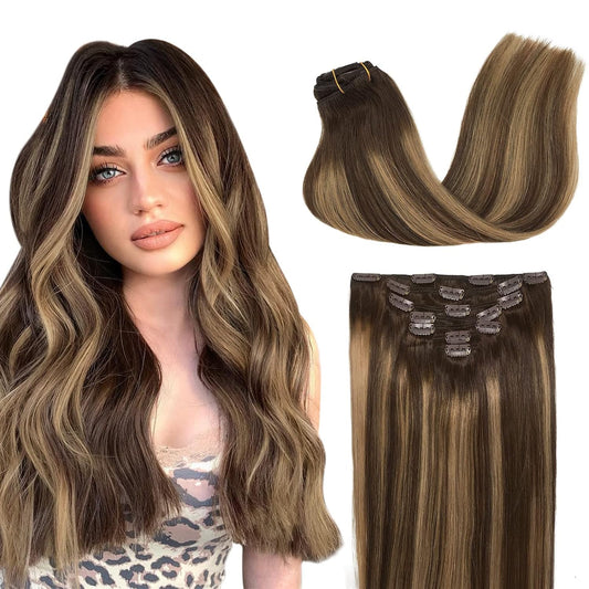 Classic Clip-In Hair Extensions #T4-27P4