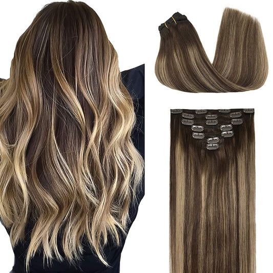 PU Clip-In Hair Extensions #(T4B-26)P4B